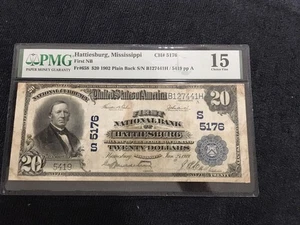 20.00 National Hattiesburg Mississippi PMG 15 Choice Fine Stained 1 Of 3 20’s - Picture 1 of 2