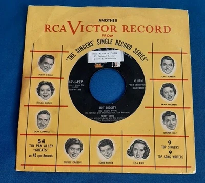 Perry Como 45 Hot Diggity / Juke Box Baby RCA Victor 47-6427 vg+ - Image 1 of 2