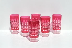 6 vasos de té helado de vidrio de arándano cortado para limpiar con corte de período brillante - Imagen 1 de 3