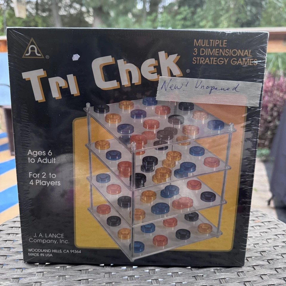Tri Chek Multiple 3 Dimensional Strategy Game J A Lance Sealed 1987 USA MADE VTG - Image 1 of 4