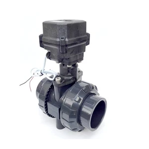 Válvula de bola de motor PVC 230V manguitos adhesivos 63mm automático. Repatriación cerrada sin corriente - Imagen 1 de 4