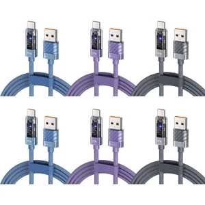 Advanced 100W USB to USB C Chargers Line Auto Disconnects Clear Aesthetic Design - Picture 1 of 14