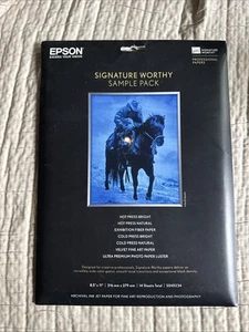 Lot of 2 Epson 8.5 x 11 Signature Worthy Sample Pack Archival Ink Jet Paper - Afbeelding 1 van 4