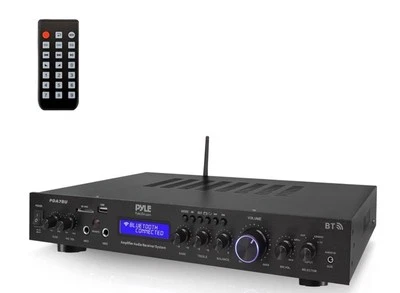 Pyle PDA7BU Home Theater Amplifier MP3/USB/SD/AUX/FM Black Bluetooth Receiver - Image 1 of 4