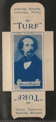 CARRERAS-UNCUT SINGLE TURF SLIDE-CELEBRITIES 1951-#01- CHARLES DICKENS  - Image 1 of 2
