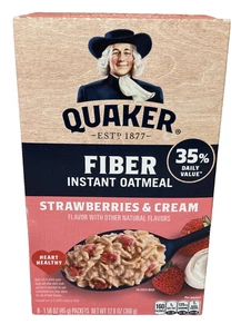 Fresas y crema de avena instantánea Quaker de alta fibra 12,6 oz cereal caliente - Imagen 1 de 1