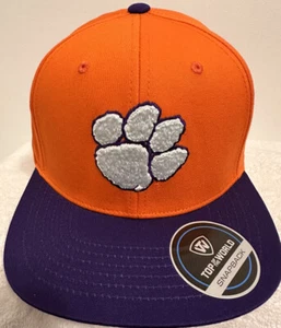 Top of the World Clemson Tigers Sombrero Ajustable Snapback Ala Púrpura Naranja - Imagen 1 de 10