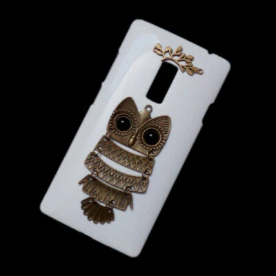 For OnePlus 2 3 3T 5 5T X One Retro Metal Bronze Owl Branch Back Hard Case Cover - Image 1 of 2