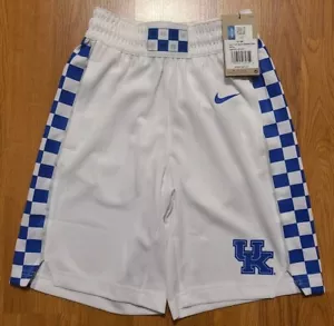 $50 Nike Kentucky Wildcats Boys Youth SMALL Replica White Basketball Shorts NWT - Picture 1 of 2