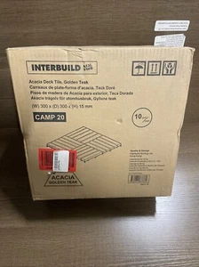 Interbuild Acacia DET02000 Hardwood Interlocking Patio Deck Tiles 10 Pack - Picture 1 of 2