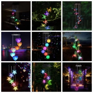 Solar Wind Chimes Lights LED Color Changing Hanging Lamp Garden Home Decor US - Picture 1 of 41
