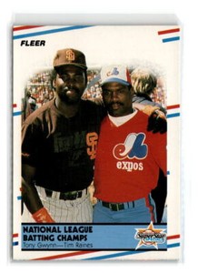 1988- Fleer -#631-Tony Gwynn / Tim Raines SSS - Padres / Expos