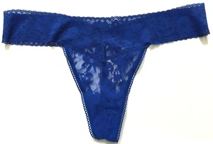 Sexy Tanga Panty Victoria's Secret Azul Floral Encaje Lacie Talla XL Transparente Suave Nuevo con Etiquetas - Imagen 1 de 13