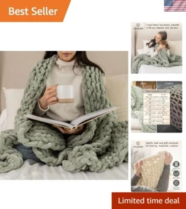 Heavyweight Chenille Chunky Knit Blanket - 50x70 Cozy Throw for All Seasons - Picture 1 of 9