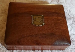 Vintage Mobil 1 Gas Delvac Pegasus Playing Wood Collectible Card Box W/ 2 Decks - Picture 1 of 6