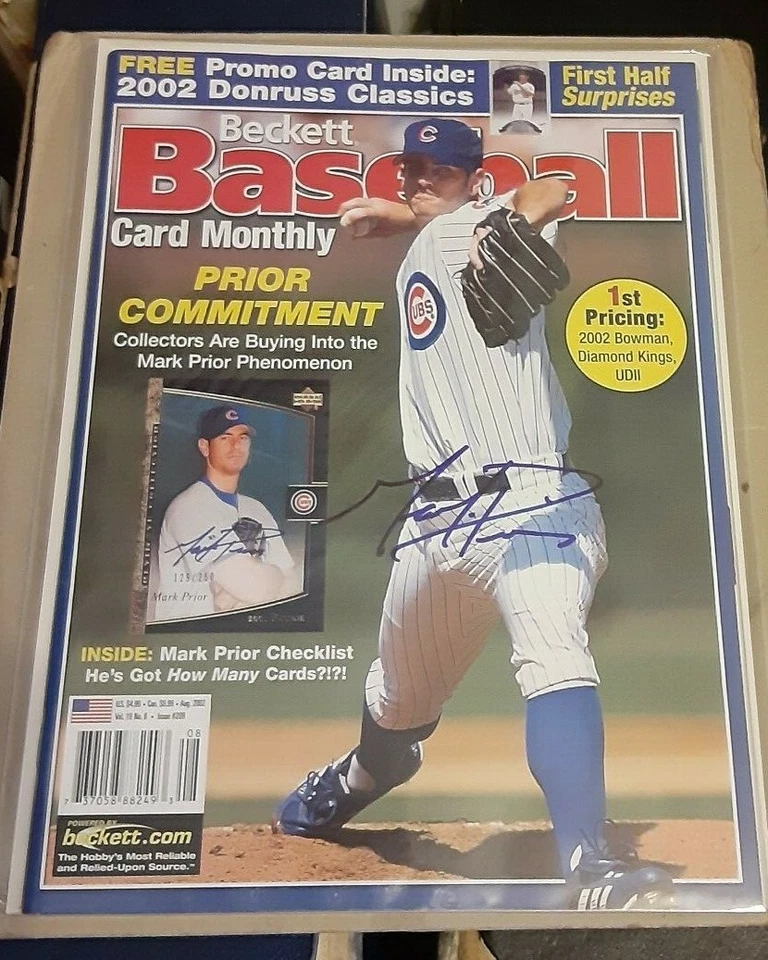 Mark Prior Chicago Cubs SIGNED AUTOGRAPHED 2002 Beckett Baseball Magazine COA - Image 1 of 1