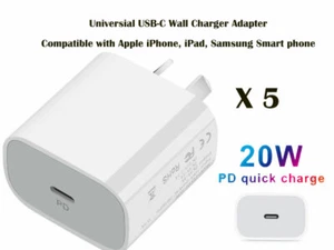 5 x USB Tipo C PD 20W AU Enchufe Cargador de Pared Adaptador para iPhone 13 13 Pro Pro Max  - Imagen 1 de 1