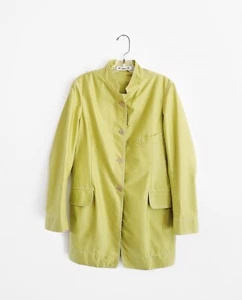 Vintage 00s Y2K Jil Sander Yellow Green Cotton Long Blazer size FR 40 US 8 - Picture 1 of 9