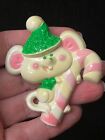 AVON vintage plastic mouse candy cane brooch pin 