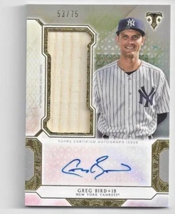 2018 Topps Triple Threads Greg Bird Autographed Game Used Relic Numbered 53/75 - Picture 1 of 4