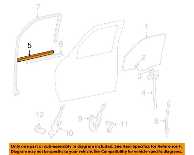 MAZDA 原始设备制造商 94-09 B2300 前门玻璃五金带 W'strip 1F8058811 — 第 1/2 张图片