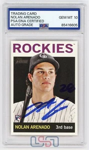 Nolan Arenado Cardinals Signed 2013 Topps Heritage RC #H519 PSA/DNA GEM MT 10 - Picture 1 of 2