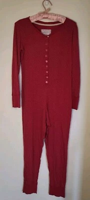 Red Polkadot Xhilaration Sleep Romper Jumpsuit Pajamas - Image 1 of 4