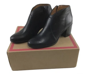 Frye - Nora Zip Short Ankle Leather Boots Black Women's Size US 8.5M - Picture 1 of 5