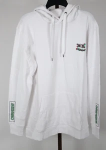 No Boundaries Mens White Hoodie Long Sleeve Pullover Graphic Fleece M 38-40 - Picture 1 of 3