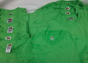 Ten Fruit of the Loom Green 50% Cotton 50% Polyester T-Shirts