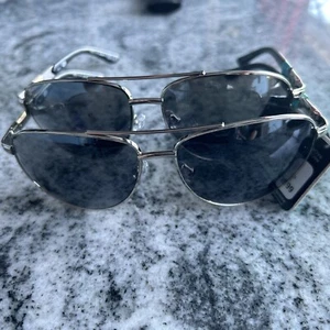 2 Pair New, Sunday Drive Sunglasses Foster Grant, Sil/Blk 100% UVA-UVB Lens - Picture 1 of 3