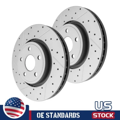 Rotores de freno de disco perforados delanteros 350 mm para Dodge Durango Jeep Grand Cherokee Foto 1 de 4