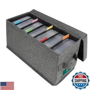 TWAVETREE CD Storage Box with Lid, Practical Case Holder Organizer with Index - Picture 1 of 5