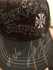 West Coast Choppers Jesse James Autographed Stretch Fit hat, New Without Tags
