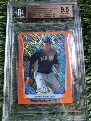 Gary Sanchez 2014 Bowman Chrome Orange Refractor Mini SSP BM-NYY1  37/50 BGS 9.5 - Image 1 of 2
