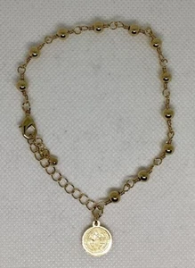 Bracelet Rosary Pulsera Rosari St Benedict San Benito14k Gold Plated One Decade - Picture 1 of 6