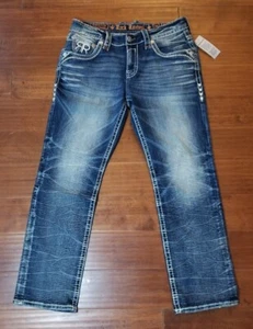 Rock Revival Sutton Relaxed Taper Denim Jeans Herren 34 NEU - Bild 1 von 11
