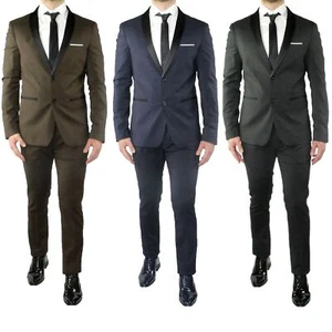 Abito Uomo Smoking Elegante Vestito Completo Estivo Cerimonia Sartoriale Slim - Bild 1 von 19