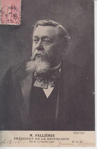 Fallieres M Präsident der Republik Postkarte adressiert an Fräulein Royer 1906 - Bild 1 von 2