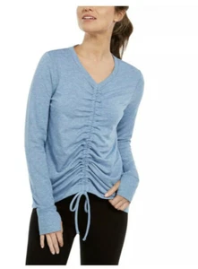 Tops for Women Size M Ideology Long Sleeve V-Neck Ruched Front - Picture 1 of 8