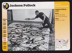 JACKSON POLLOCK Painter Artist Art Photo 1995 GROLIER STORY OF AMERICA CARD