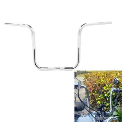 Chrome 14" Rise Ape Hanger 1 1/4" Handlebar Fit For Harley Custom Sportster XL - Image 1 of 4
