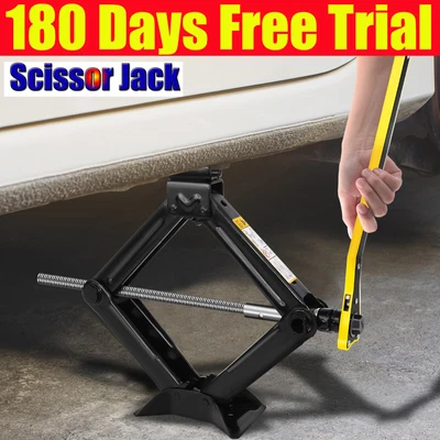 NEW! 2 Ton Scissor Jack Car SUV Garage Tire Wheel Lug Handle Crank + Hex Wrench - Image 1 of 4