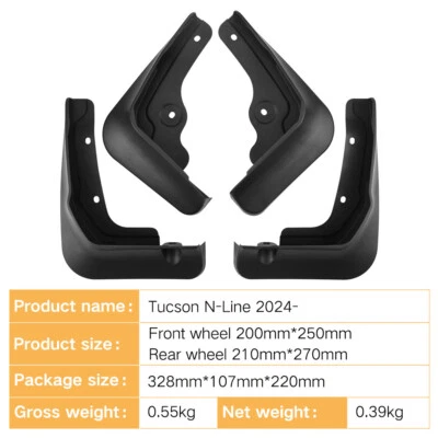 For Hyundai Tucson N-Line 2024- Front & Rear 4pcs Mud Flaps Slash Guards Fender - image 1 of 4