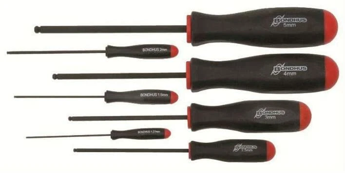 Bondhus BSX7M 7 Piece Ball Ended Hexagon Key Screwdriver Set 1.27-5mm - Image 1 of 1