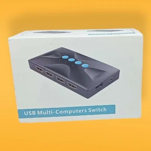 USB MULTI-COMPUTERS SWITCH KVM CABLE SUPPORTS USB 2.0 FOR ANY DEVICE - Picture 1 of 6