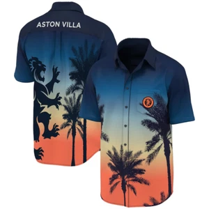 Aston Villa Hawaiian Shirt Kids 10 11 Years Boys Official Festive Novelty Top - Picture 1 of 1