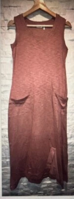 EUC LOGO LOUNGE by Lori Goldstein Tank Dress Long Relaxed Pockets Front Slit XS Foto 1 de 2
