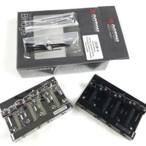 201B-4 4 Strings Electric Bass Bridge Brass Saddle Chrome Black - Picture 1 of 11