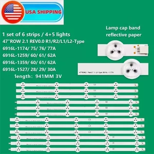 Strisce LED nuove per LG 47" ROW2.1 REV 0.7 47LN5400-UA 47LA6200-UA Vizio E470I-A0 - Foto 1 di 4